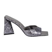 The Attico Glittriga Mules med 85mm Blockklack Gray, Dam