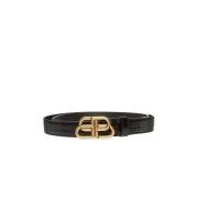 Balenciaga BB Thin Belt Black, Dam