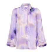 InWear Feminin Blus med Abstrakt Print Purple, Dam