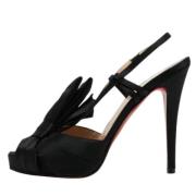 Christian Louboutin Pre-owned Pre-owned Satin sandaler Black, Dam