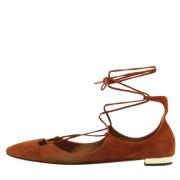 Aquazzura Pre-owned Pre-owned Mocka lgskor Brown, Dam