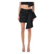 Msgm Svart Taffeta Minikjol Black, Dam