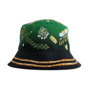 Casablanca Multifärgad Tryckt Denim Bucket Hat Green, Herr