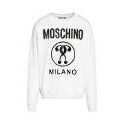 Moschino Stilren Sweatshirt i Ekologisk Bomull White, Herr