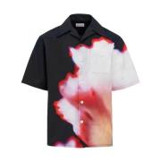 Alexander McQueen Solarised Flower Grafisk Bowling Skjorta Multicolor,...
