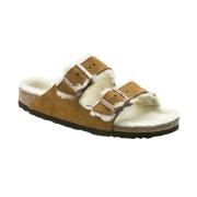 Birkenstock Sandals Arizona Shearling Brown, Dam