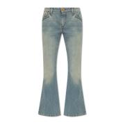 Balmain Utsvängda jeans med vintageeffekt Blue, Dam