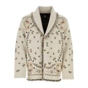 Alanui Broderad Jacquard Bandana Cardigan Beige, Herr