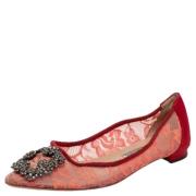 Manolo Blahnik Pre-owned Pre-owned Spets lgskor Red, Dam