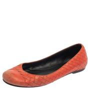 Bottega Veneta Vintage Pre-owned Laeder lgskor Orange, Dam