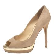 Jimmy Choo Pre-owned Pre-owned Mocka klackskor Beige, Dam