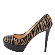 Christian Louboutin Pre-owned Pre-owned Raffia klackskor Black, Dam