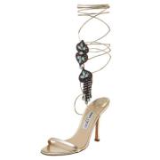 Jimmy Choo Pre-owned Pre-owned Laeder sandaler Beige, Dam