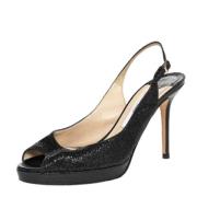 Jimmy Choo Pre-owned Pre-owned Tyg sandaler Black, Dam