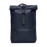 Rains Navy Rolltop Ryggsäck W3 47 Navy Väska Blue, Unisex