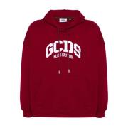 Gcds Bordeaux Logo Hoodie Red, Herr
