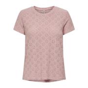 Jacqueline de Yong Rosa kortärmad T-shirt Pink, Dam