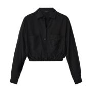 Desigual Klassisk Svart Knapp-Up Skjorta med Långa ärmar Black, Dam
