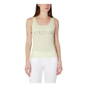 Guess Grön Bomull Rhinestone Tank Top Green, Dam