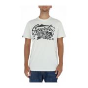Superdry Vit Tryckt T-shirt för Män White, Herr