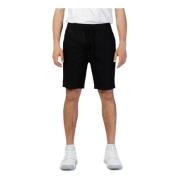 Only & Sons Svarta bomull-linne shorts Black, Herr