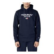 Tommy Jeans Blå enfärgad huva tröja Blue, Herr