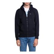 Tommy Jeans Svart Hoodie med Dragkedja Black, Herr