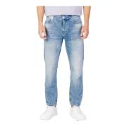 Calvin Klein Jeans Ljusblå bomullsjeans för män Blue, Herr