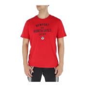 North Sails Röd Tryckt T-shirt för Män Red, Herr