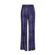 Forte Forte Lös pyjamasbyxa med The Twilight Leopard-tryck Purple, Dam