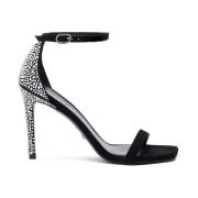 Stuart Weitzman Sandal med Kristalldekoration Black, Dam