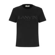Lanvin Vanlig Broderad T-Shirt Black, Dam
