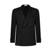 Boglioli Svart Virgin Wool Milano Tuxedo Jacka Black, Dam