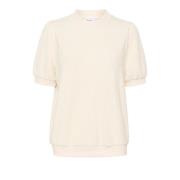 Saint Tropez Kortärmad Ice Sweatshirt Beige, Dam