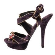 Dolce & Gabbana Pre-owned Pre-owned Laeder sandaler Purple, Dam
