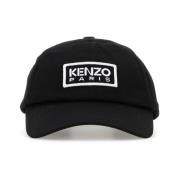 Kenzo Svart bomull baseballkeps Black, Dam