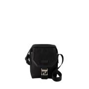 Versace Svart Nylon Crossbody Väska Black, Herr