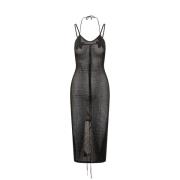 Andrea Adamo Fishnet Midi Klänning Black, Dam