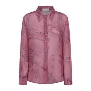 Blumarine Tryckt Blus Pink, Dam