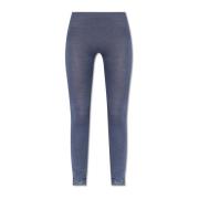 Hanro Leggings med spetsdetaljer Blue, Dam