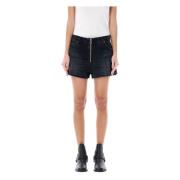 Haikure Chic Zip Denim Shorts Black, Dam