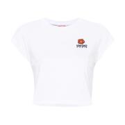 Kenzo Vita T-shirts och Polos med Broderad Emblem White, Dam