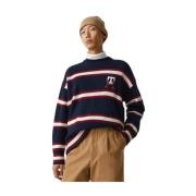 Tommy Hilfiger Oversized Randig Pullover Tröja Blue, Herr