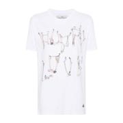 Vivienne Westwood Vit Mjuk Jerseytopp med Bones n Chain Print White, D...