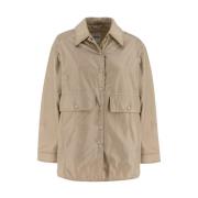 Aspesi Nylonvadderad Blousonjacka med Stora Fickor Beige, Dam