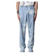 Laneus Bleach Denim Baggy Sweatpants Multicolor, Herr