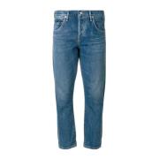 Citizens of Humanity Sofistikerade Slim-Fit Cropped Jeans i Blått Blue...