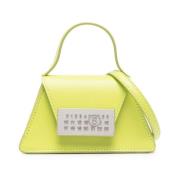 MM6 Maison Margiela Grön Läder Axelväska med Logo Plaque Green, Dam