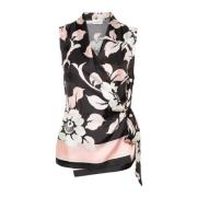 P.a.r.o.s.h. Blomsterfantasi Kimono Black, Dam