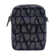 Valentino Garavani Indigo Denim Messenger Väska Blue, Herr